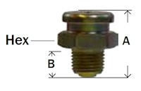 Metric Grease Fitting Button Head Diagram